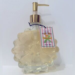AROMA ARIA Golden Wildflower Hand Soap Daisy Flower Shaped Glass Bottle 16.9 oz